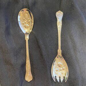 F.B. Rogers Silver Co. “Kings” Silverplate Fruit / Salad Serving Set
